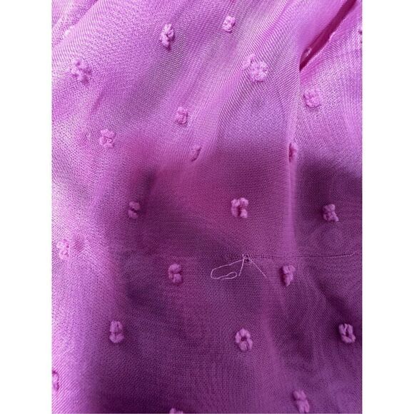 Nevena Rae Swiss Dot Ruffle Trimmed Mini Dress Dust Pink Size L Lined See Notes - Picture 12 of 15
